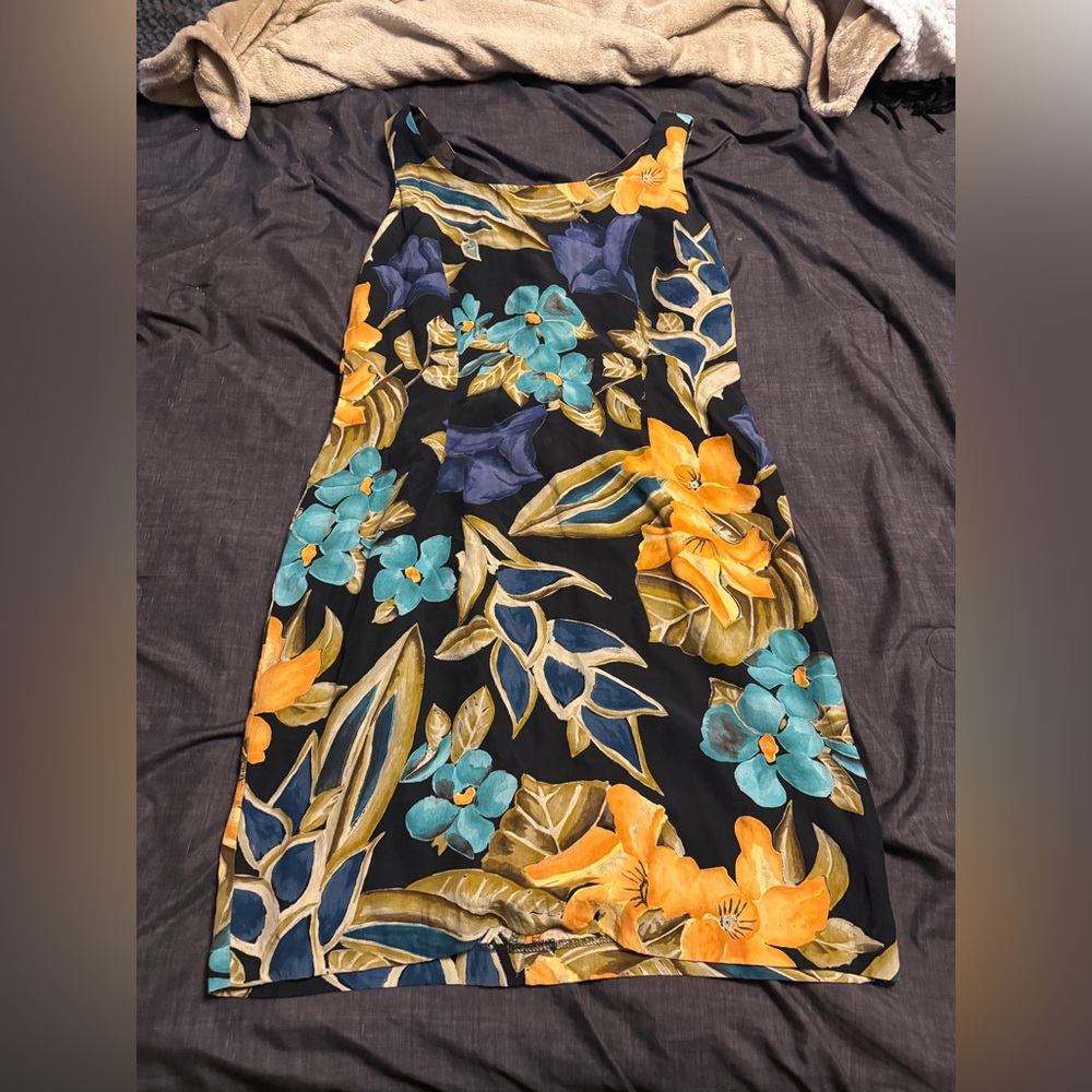 Rabbit Rabbit Rabbit Floral Mini Dress - Black, Blue, Orange - Picture 7 of 7